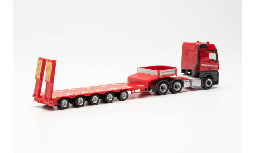 Грузовик MERCEDES-BENZ ACTROS BIGSPACE 6X4 с низкорамным пп „MORSCHHÄUSER“