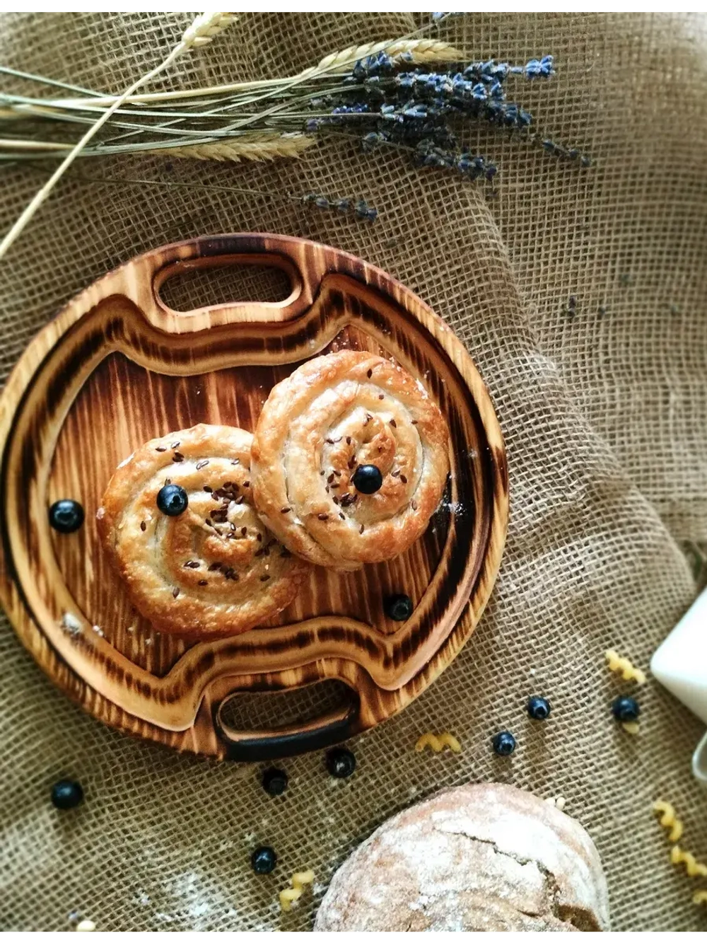 Поднос деревянный сервировочный из кедра для подач