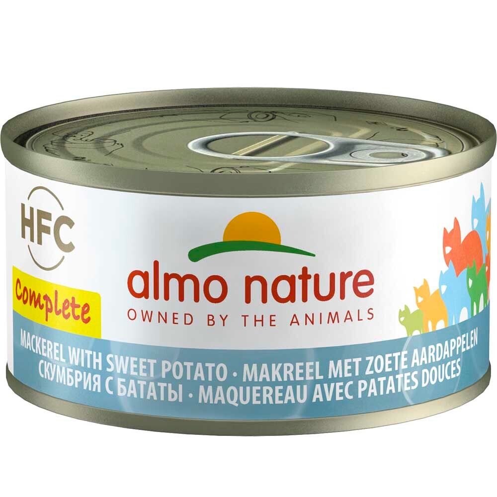 Almo Nature консервы для кошек &quot;HFC Complete&quot; со скумбрией и бататом (73% рыбы) 70 г банка