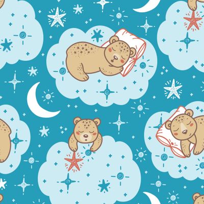 Спящие на облаках медвежата