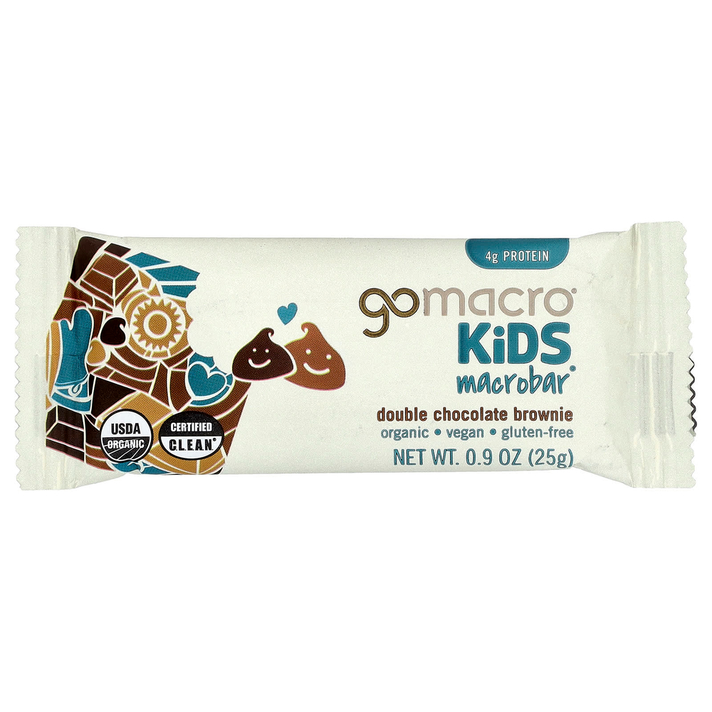 GoMacro, Kids MacroBar®, брауни с двойной порцией шоколада, 7 батончиков по 25 г (0,9 унции)