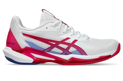 Женские теннисные кроссовки Asics Solution Speed FF 3 Clay - white/bright rose