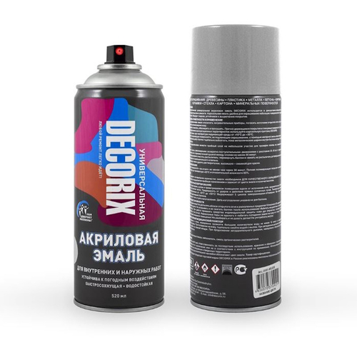 Эмаль аэроз. DECORIX акрил. серебристая 520мл  0101-25 DX * АКЦИЯ