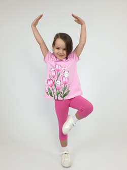 02-154-1 Комплект для девочки (футболка+ бриджи)