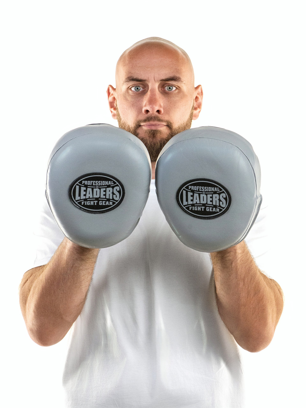 Лапы тренерские LEADERS MID-AIR GREY (ONE, кожа, серый)