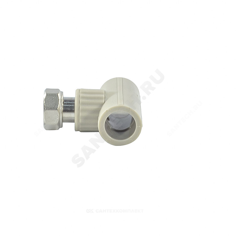 Тройник PP-R комбинированный серый Дн 25х1" с накидной гайкой VALFEX 10140125Г