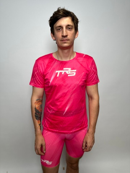 Футболка для бега TRS pink QR