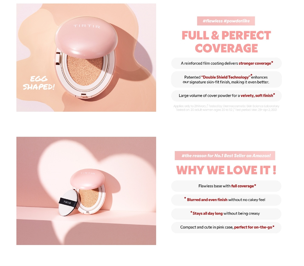 TIRTIR Mask Fit Aura Cushion Mini - Матирующий макияж в губке оттенок 35N Walnut, 4 g