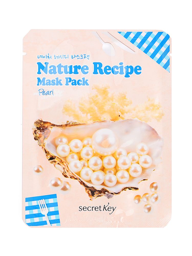 Маска тканевая с жемчугом Secret Key Nature Recipe Mask Pack Pearl