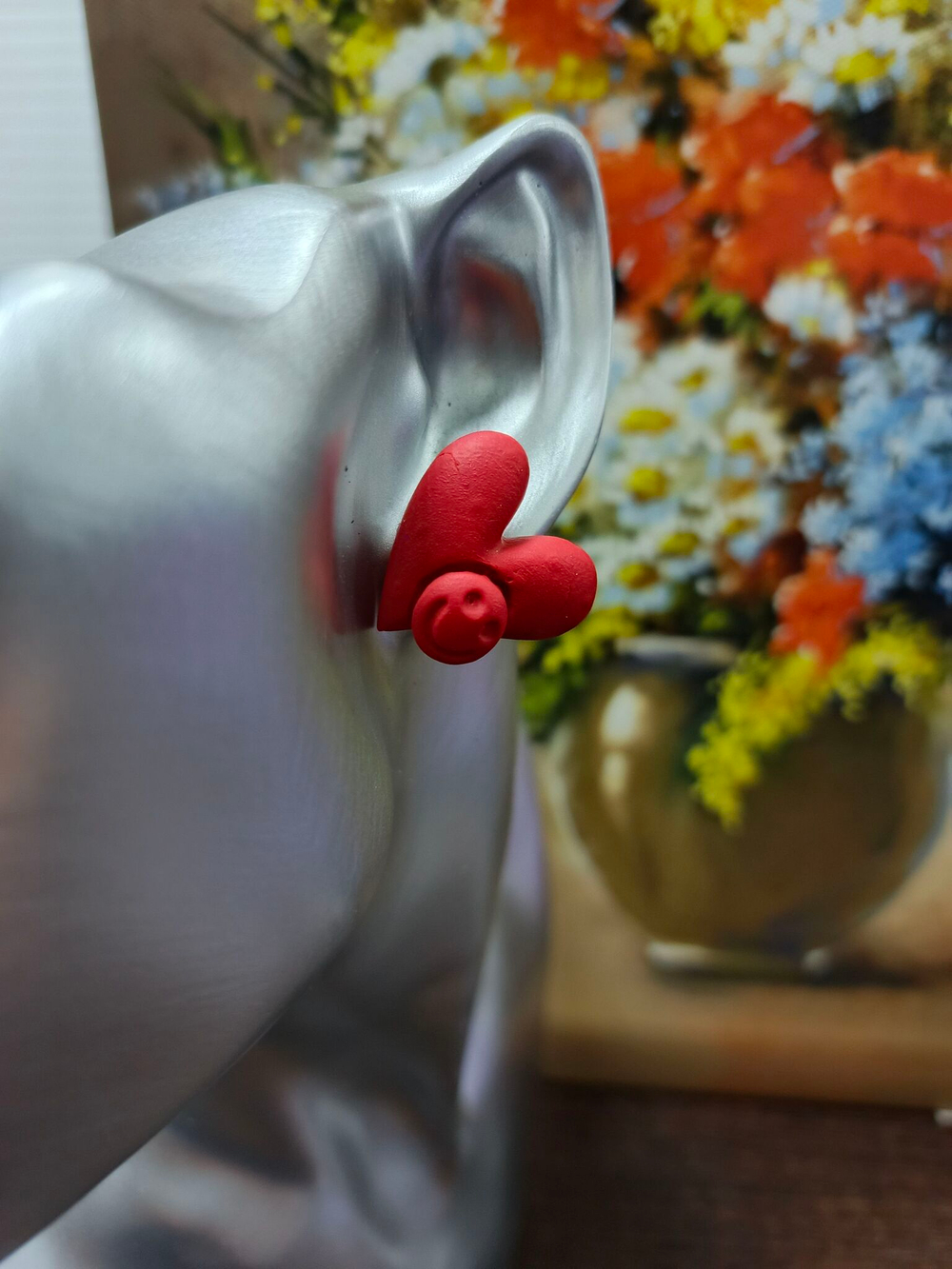 Серьги-пуссеты Ромашки