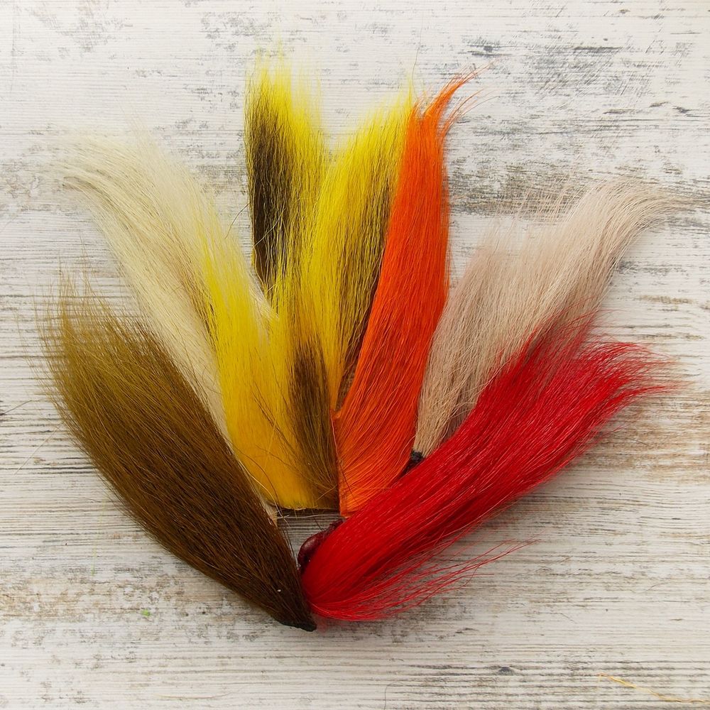 WAPSI Мех с хвоста оленя в наборе из 6-ти популярных цветов Bucktail Assortiment