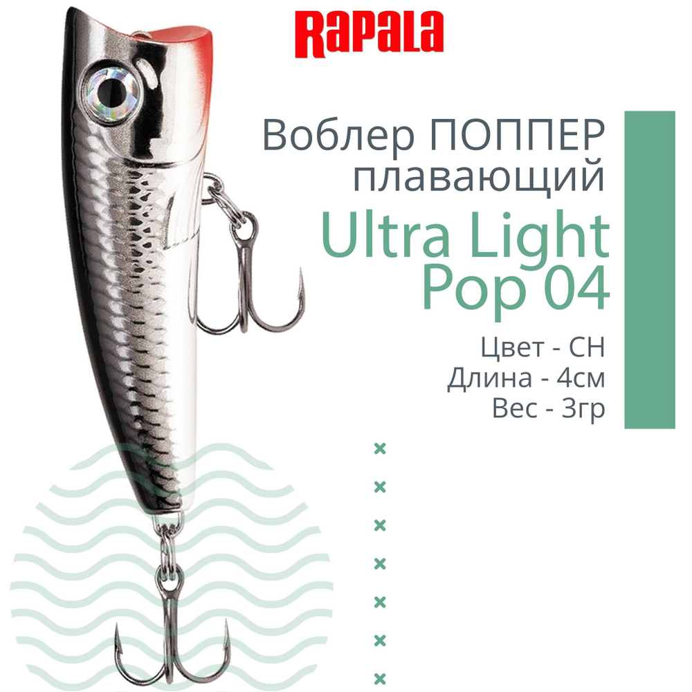 Воблер Ultra Light Pop 04, 4см, 3гр, цвет GAU, плавающий