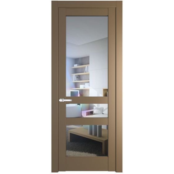 Межкомнатная дверь эмаль Profil Doors 3.5.2PD перламутр золото стекло прозрачное