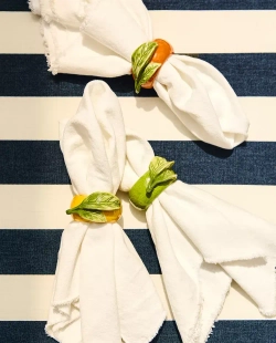 ZARA HOME КЕРАМИЧЕСКИЕ КОЛЬЦА ДЛЯ САЛФЕТОК (НАБОР ИЗ 4 ШТ.), ЖЕЛТЫЙ