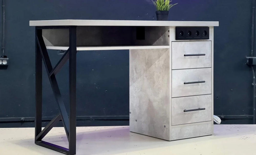 Маникюрный стол Loft, Светлый цемент