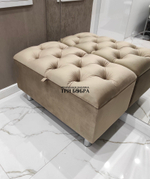 Банкетка капучино ВЕЛЮР с нишей для хранения