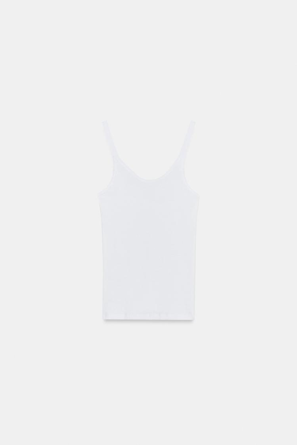 ZARA МАЙКА В РУБЧИК, БЕЛЫЙ