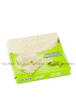 Белый шоколад Ulker с цельными фисташками 65 гр