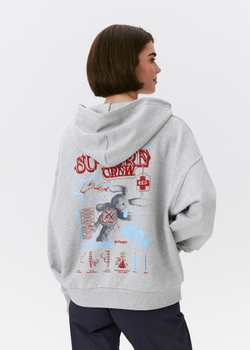 Худи унисекс Nebbia, серый меланж