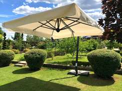 Зонт профессиональный Napoli Braccio 3х4 м, антрацит, слоновая кость