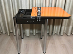 Кухонный раскладной стол с ящиком Glossy Wenge orange