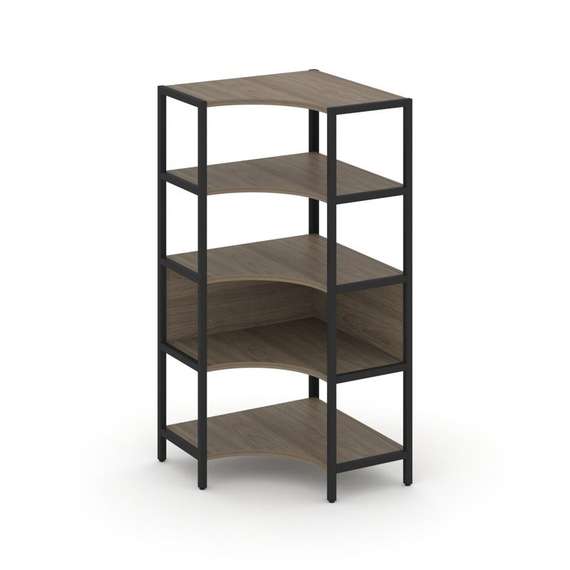 Shelf System Односекционный угловой стеллаж четырехярусный SN.STMU-411 Вяз Благородный/Металл Черный