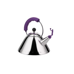Alessi - Чайник 9093 со свистком, 2л, баскетболист, фиолетовая ручка / артикул   9093 VA  / GTIN 8003299471669