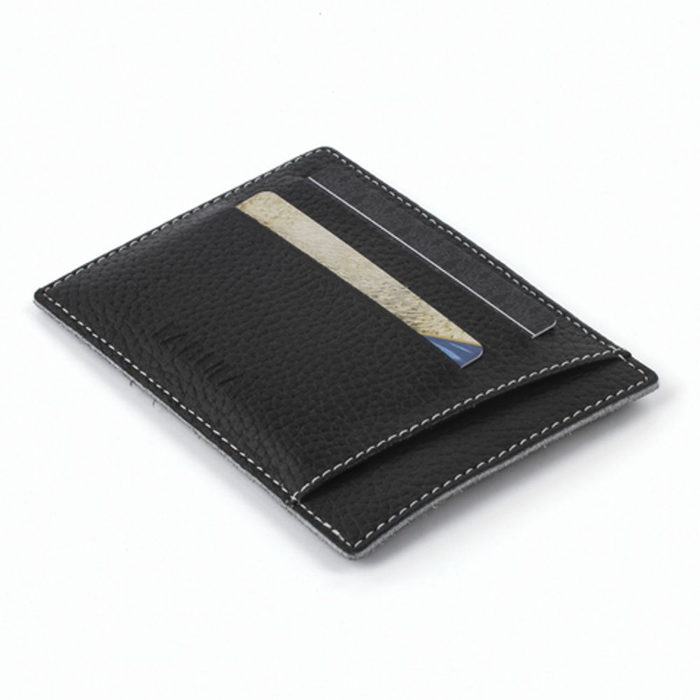 Кредитница мужская FABULA "Blackwood", натуральная кожа, отстрочка, 8 карманов, черная, K.22.CD