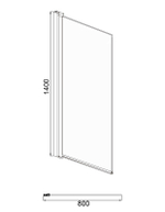 Шторка для ванны Azario Merrit 80х140 цвет профиля серебро (AZ-NF6211-1 800)