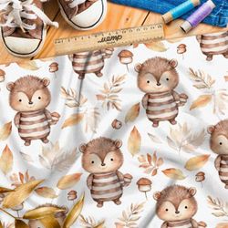 Ткань премиум таффета милые бурундуки