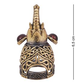 AM-4242 Колокольчик «Слон Ажур» (латунь, янтарь)