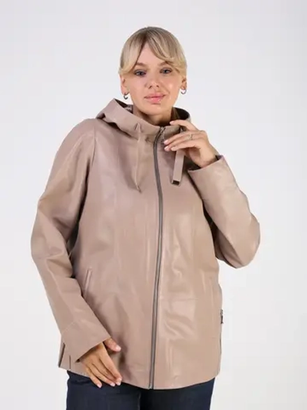 Кожаная куртка демисезонная с капюшоном