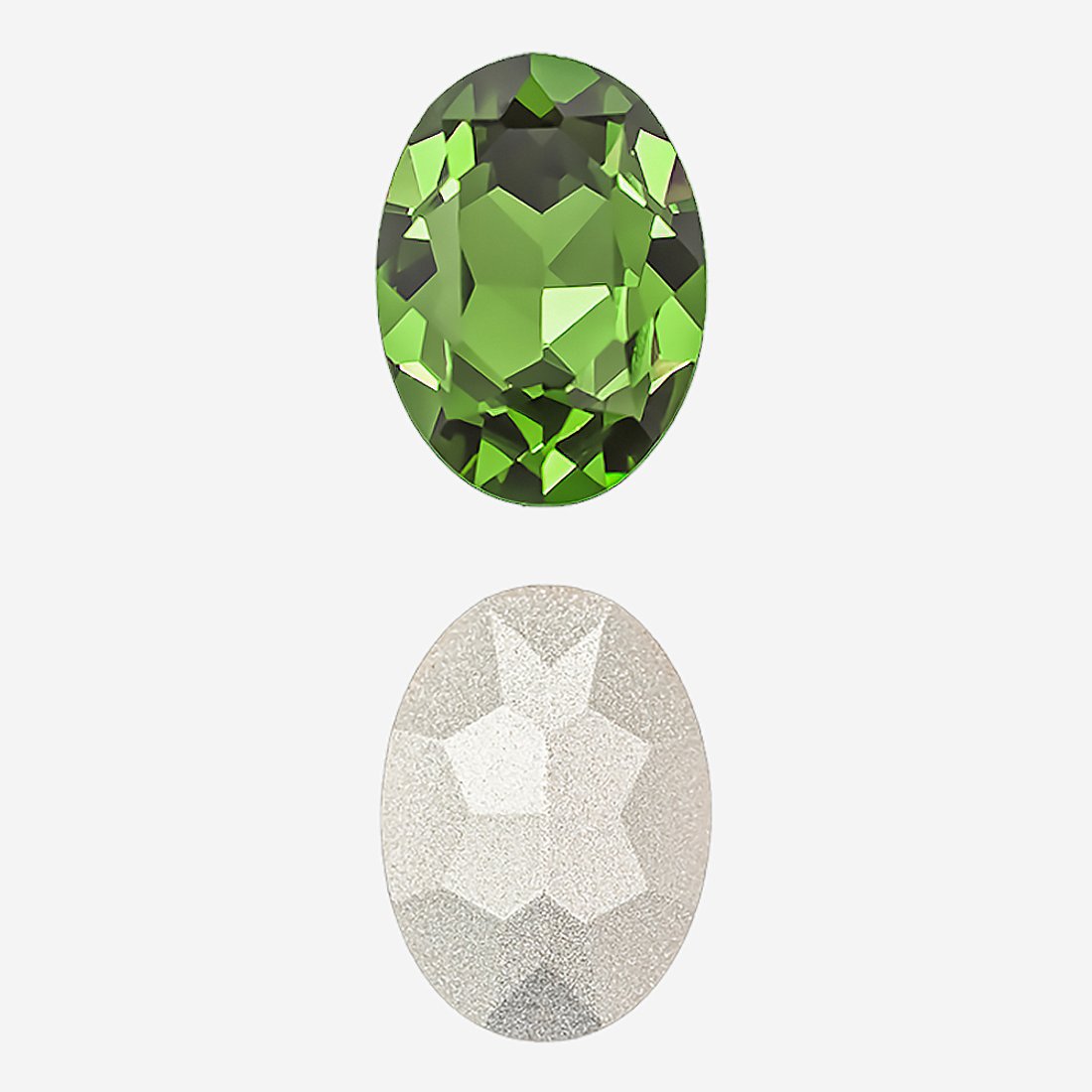 Кристалл Овал (Oval Fancy Stone), оттенок "Перидот"/"Peridot", 18*13мм