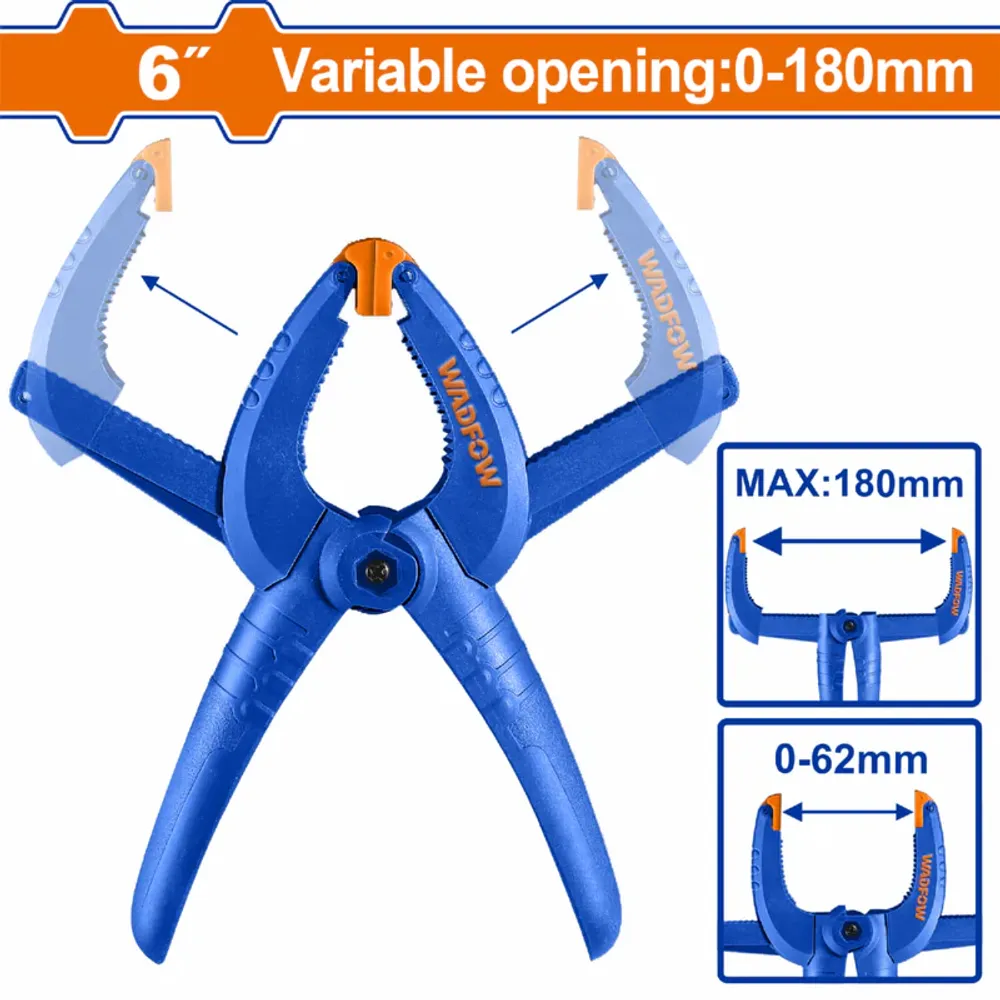 Струбцина пружинная регулируемая WADFOW WCP5396D 150 мм 0-180 мм
