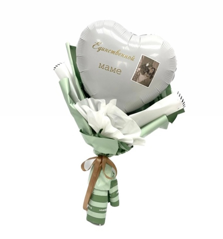 Букет из воздушных шаров с фотографией Маме, день матери