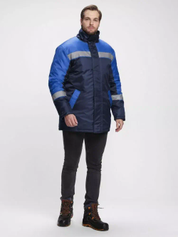 Куртка зимняя Стандарт (тк.Оксфорд), т.синий/васильковый