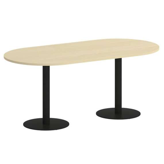 First Стол овальный KSPRG-3 Клен/Металл Черный 1800*900*750