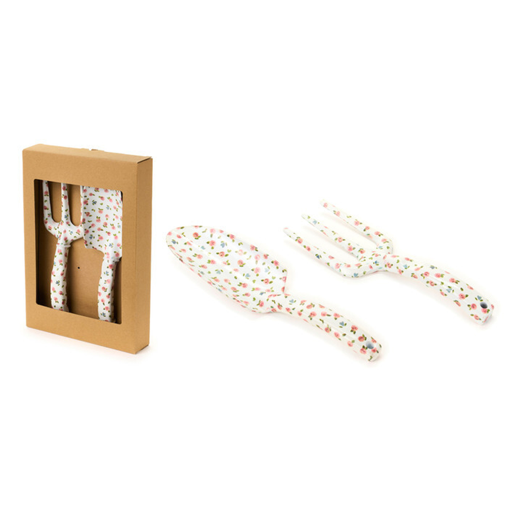 Набор из 2-х шт Лопатка+грабли для сада "Жизнь в розовом цвете" 27х7,2см/25х8см Металл