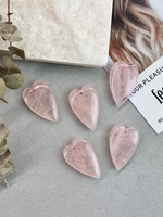 Подвеска сердце, розовый кварц 40*25 мм