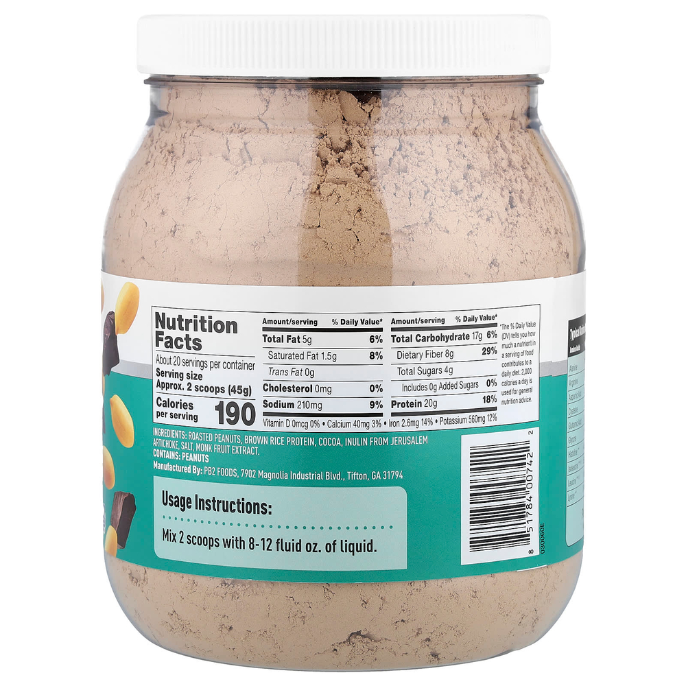 PB2 Foods, Performance, какао и арахисовый протеин, 907 г (32 унции)