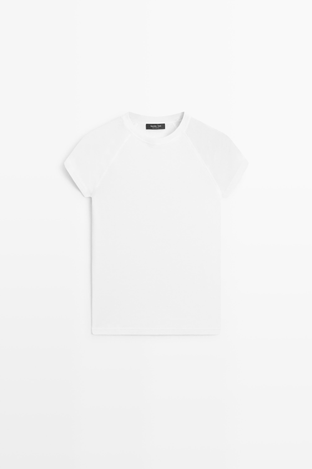 Massimo Dutti Футболка-реглан с коротким рукавом, белый