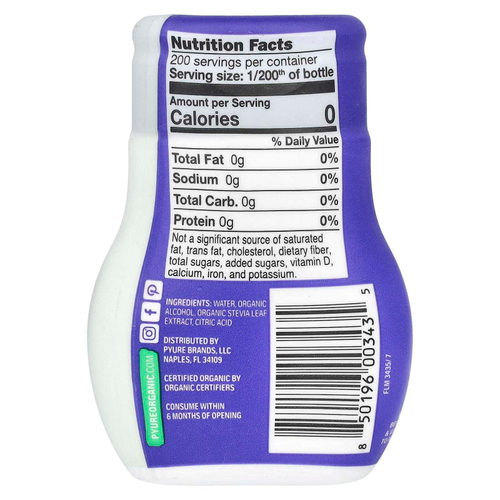 Pyure, Органический жидкий подсластитель на основе стевии, Simply Sweet, 53 мл (1,8 жидк. унц.)