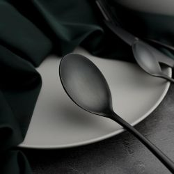 Ложка столовая 21 см матовая черный цвет PVD   [12]