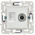 SKANDY Розетка двойная TV+RJ45 кат.5E SK-A14W арктический белый IEK