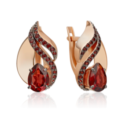 Серьги «Стихия Огня» из красного золота c гранатами 02-5183-00-204-1110