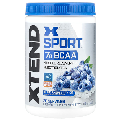XTEND, Sport, 7 г аминокислот с разветвленной цепью (BCAA), со вкусом голубой малины, 345 г (12,2 унции)