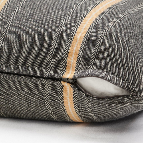 СТОРТИМЬЯН STORTIMJAN Чехол на подушку, черный/бежевый полоска, 50х50 см