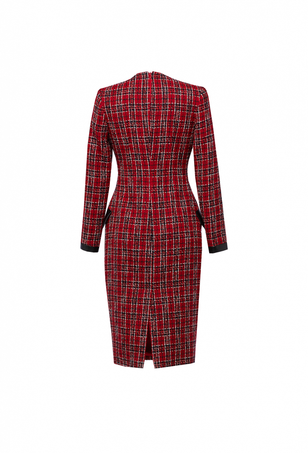 Полуприлегающее твидовое платье в клетку 04-03-23 FW