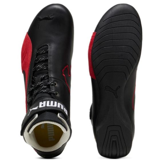 PUMA Ferrari Future Cat Кроссовки для тренировок MID Топ Черный/Гоночный красный Унисекс