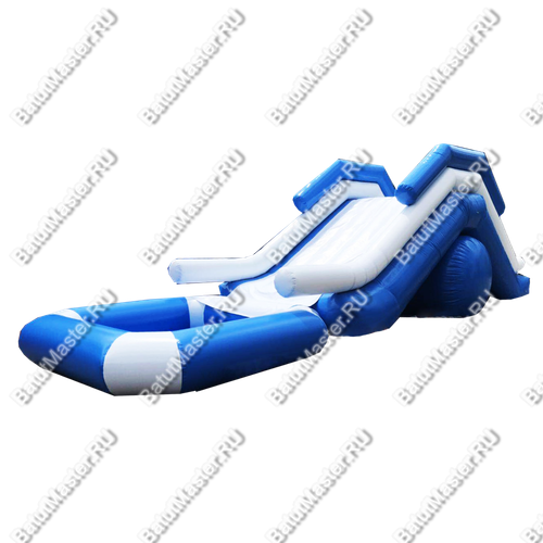 Надувная водная горка «Пляжная», 10*2,5*3 м, герметичная бело-синяя